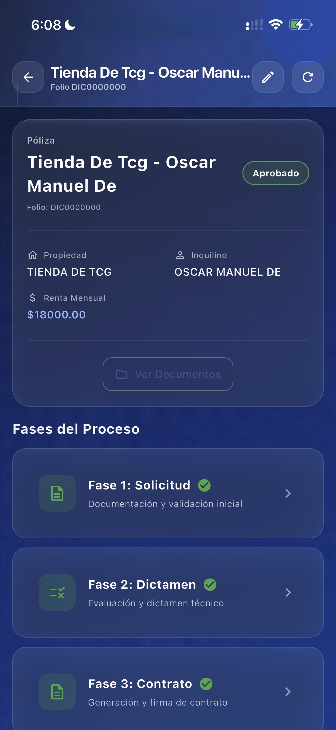 Pantalla de inicio de sesión de la app móvil Zyra